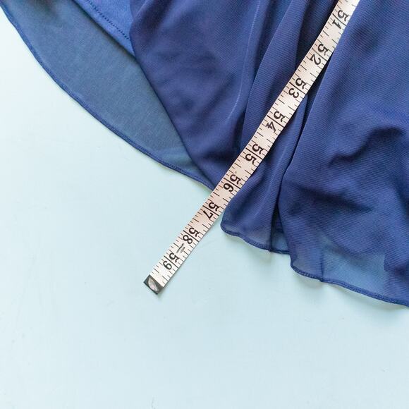 Alex Evenings Blue One Shoulder Draped Empire Waist Chiffon Formal Dress Size 10 - Picture 8 of 9